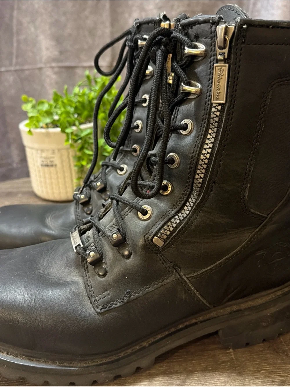 MILWAUKEE FREEDOM FLEX ACCELERATOR MB416 Men's Black Biker Boot size 11EE
